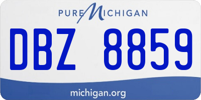 MI license plate DBZ8859