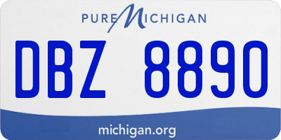 MI license plate DBZ8890