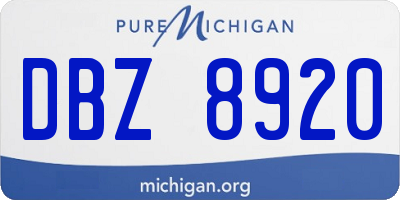 MI license plate DBZ8920