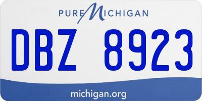 MI license plate DBZ8923