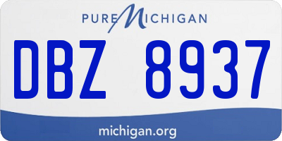 MI license plate DBZ8937