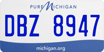MI license plate DBZ8947