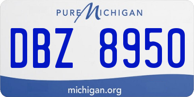 MI license plate DBZ8950