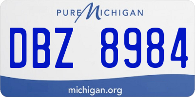 MI license plate DBZ8984