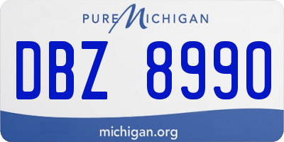 MI license plate DBZ8990