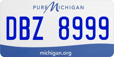 MI license plate DBZ8999