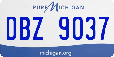 MI license plate DBZ9037
