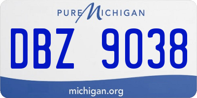 MI license plate DBZ9038