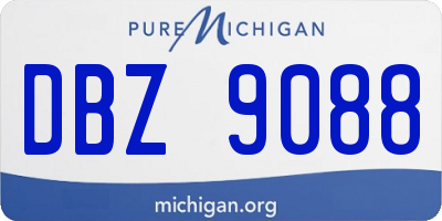 MI license plate DBZ9088