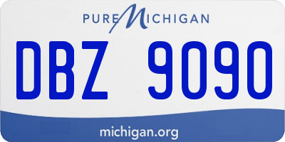 MI license plate DBZ9090