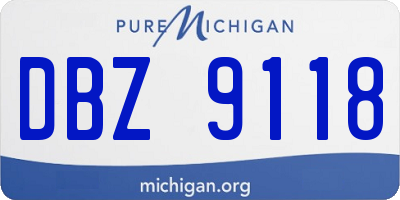 MI license plate DBZ9118