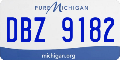 MI license plate DBZ9182