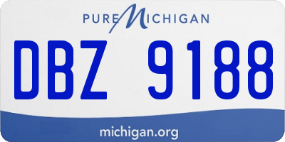 MI license plate DBZ9188