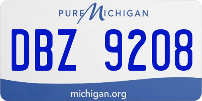 MI license plate DBZ9208