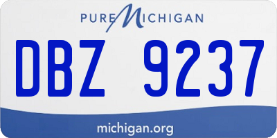 MI license plate DBZ9237