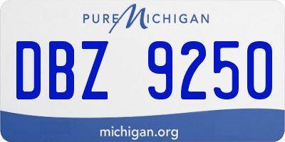 MI license plate DBZ9250