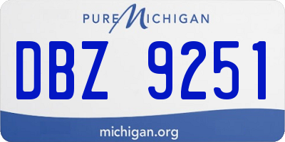 MI license plate DBZ9251