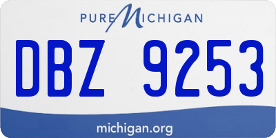 MI license plate DBZ9253