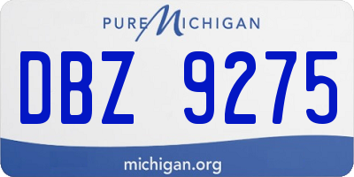 MI license plate DBZ9275