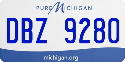 MI license plate DBZ9280