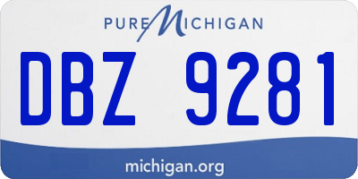 MI license plate DBZ9281