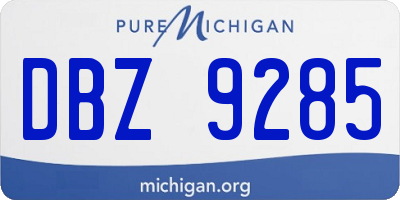 MI license plate DBZ9285