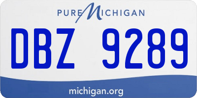 MI license plate DBZ9289