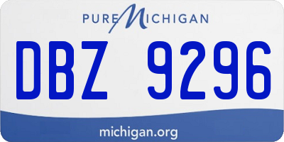 MI license plate DBZ9296