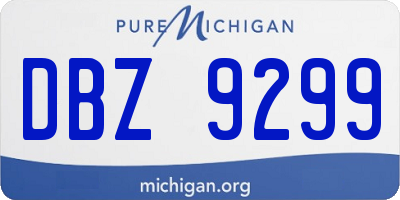 MI license plate DBZ9299