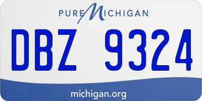 MI license plate DBZ9324