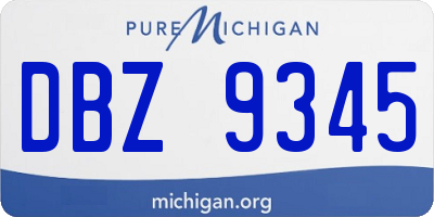 MI license plate DBZ9345