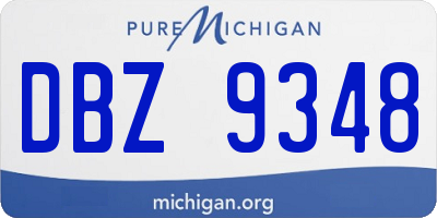 MI license plate DBZ9348