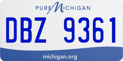 MI license plate DBZ9361