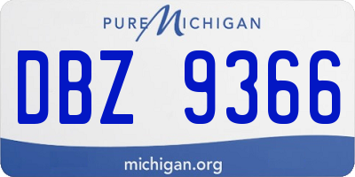 MI license plate DBZ9366