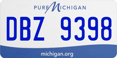 MI license plate DBZ9398