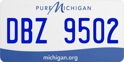 MI license plate DBZ9502