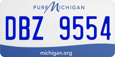 MI license plate DBZ9554
