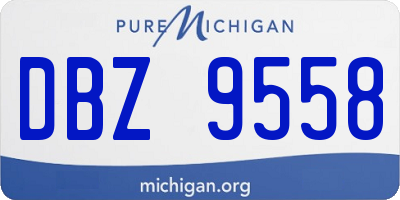 MI license plate DBZ9558