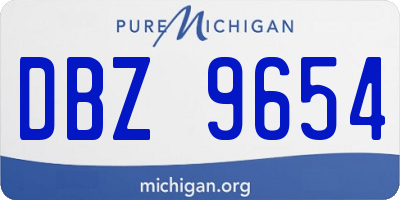 MI license plate DBZ9654