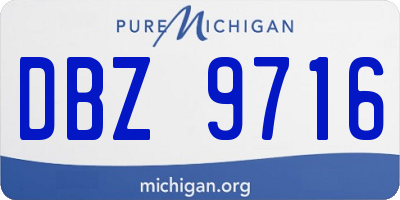 MI license plate DBZ9716