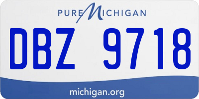 MI license plate DBZ9718