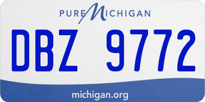 MI license plate DBZ9772