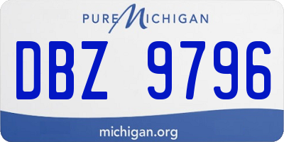 MI license plate DBZ9796