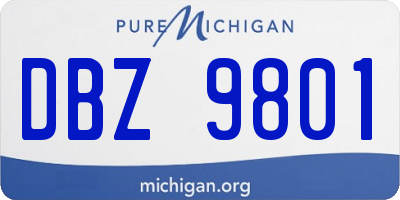 MI license plate DBZ9801