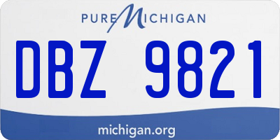 MI license plate DBZ9821