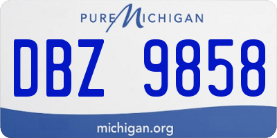 MI license plate DBZ9858