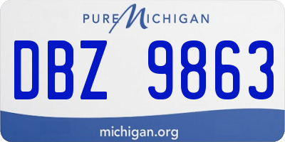 MI license plate DBZ9863
