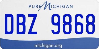 MI license plate DBZ9868