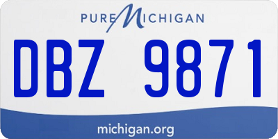 MI license plate DBZ9871