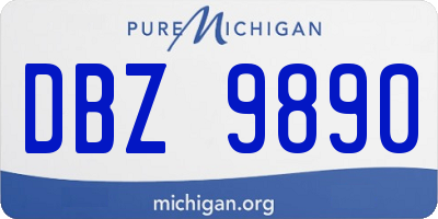 MI license plate DBZ9890